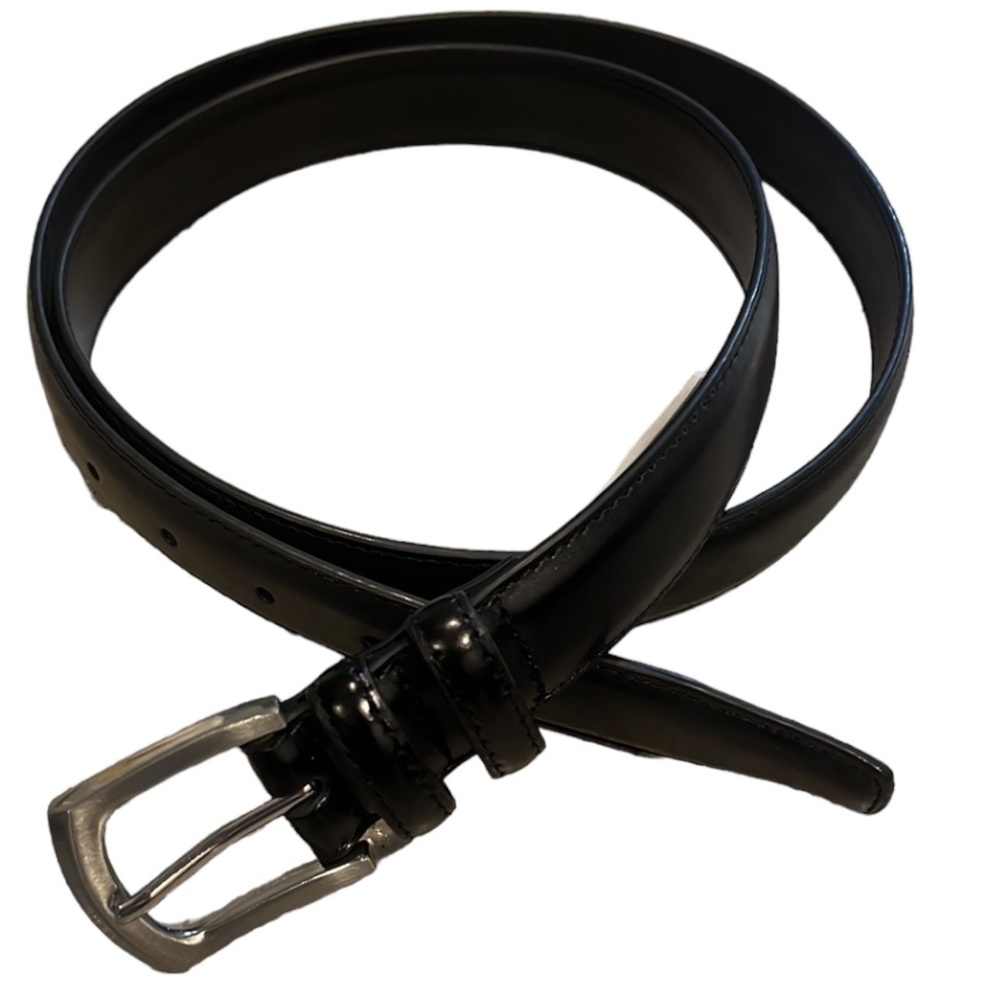 MURPHY & HARTELIUS UNISEX LEATHER PILOT BELT BLACK SIZE 44 NEW WITHOUT TAGS